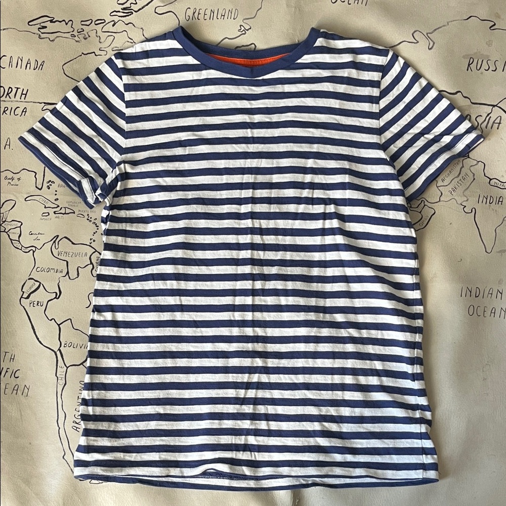 Mini Boden Navy & White Striped Short-Sleeve Tee kids size 11-12 yr old